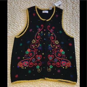 NWT Sz 1X Westbound II Embroidered Holiday Vest